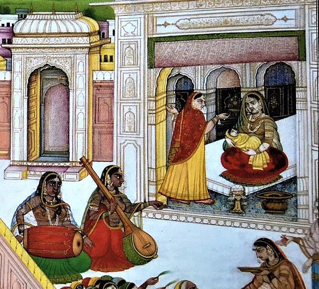 newborn guru gobind rai cradled by mata gujari